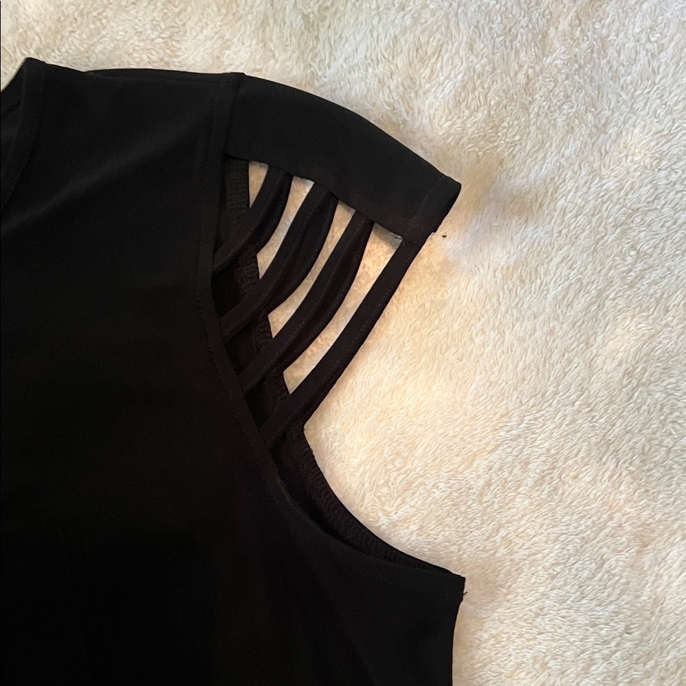 Nine West Black Blouse with Cut-Out Sleeves - Picture 3 of 7